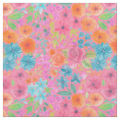 Floral waterverf in roze stof (Close Up)