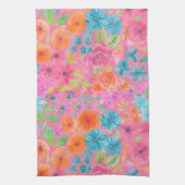 Floral waterverf in roze theedoek (Verticaal)