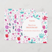 Floral Waterverf is mijn Bridesmaid Kaart (Voorkant / Achterkant)