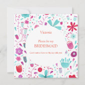 Floral Waterverf is mijn Bridesmaid Kaart (Voorkant)