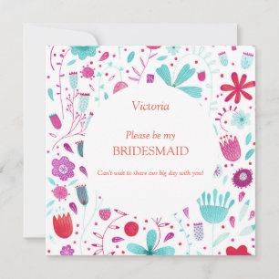 Floral Waterverf is mijn Bridesmaid Kaart