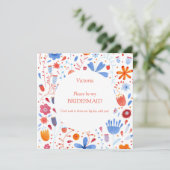 Floral Waterverf is mijn Bridesmaid Kaart (Staand voorkant)