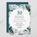 Floral Waterverf Jade Green 30th Birthday Invite Kaart<br><div class="desc">Jade Green waterverf Floral 30th Birthday Noite Matching collectie in Niche and Nest store. elegant beschilderd botanisch floraal ontwerp van de waterverf.</div>