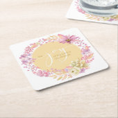 Floral Waterverf Joy of the Lord Kartonnen Onderzetters (Schuin)