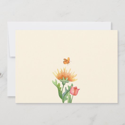 Floral-waterverf Kaart (Achterkant)