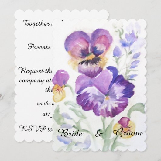 Floral waterverf kaart (Voorkant / Achterkant)