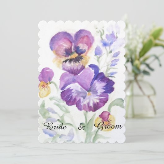 Floral waterverf kaart (Staand voorkant)