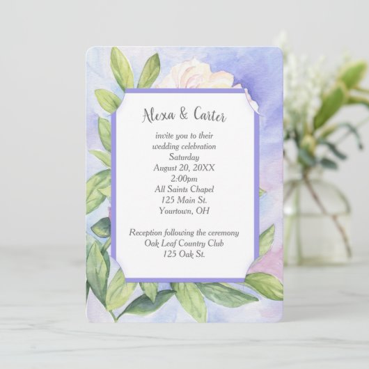 Floral Waterverf Kaart (Staand voorkant)