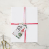 Floral waterverf kerstmis Genome Gift Labels Cadeaulabel (Met Touw)