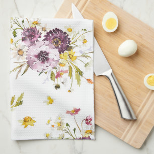 Floral Waterverf Kitchen Towel Theedoek