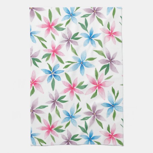 Floral Waterverf Kitchen Towel Theedoek (Verticaal)