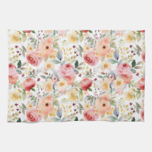 Floral Waterverf Kitchen Towelen