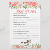 Floral Waterverf Koe Boerderij Nursery Rhyme Quiz (Voorkant / Achterkant)