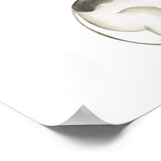 Floral Waterverf Koe Girl Baby shower Sign Poster (Hoek)