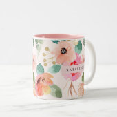 Floral Waterverf Koffie Mok Porcelain Tea Cup (Voorkant rechts)