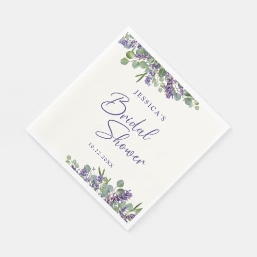 Floral Waterverf Lavender & Eucalyptus Servet (Hoek)