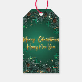 Floral Waterverf Merry kerstcadeauLabels Cadeaulabel