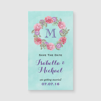 Floral Waterverf met bruiloft bespaart datum