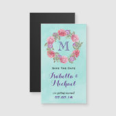 Floral Waterverf met bruiloft bespaart datum (Voorkant / Achterkant)