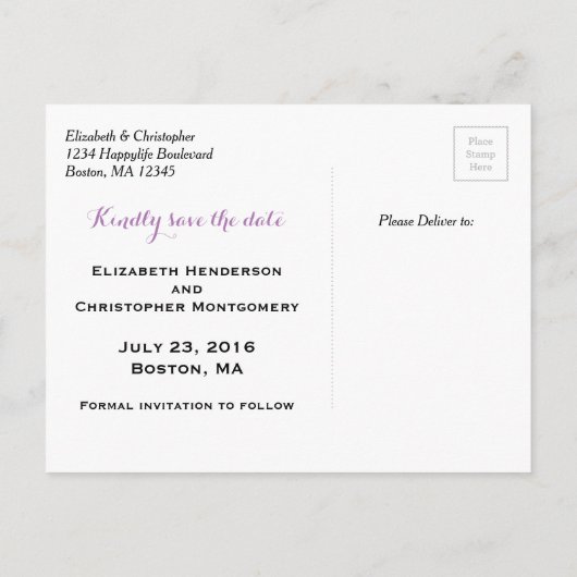 Floral Waterverf met bruiloft bespaart datum Aankondigingskaart (Achterkant)