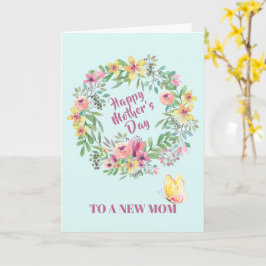 Floral Waterverf met eerste Moederdag Kaart