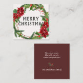 Floral Waterverf met kerstmis Vierkante Visitekaartje (Voorkant / Achterkant)