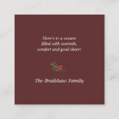 Floral Waterverf met kerstmis Vierkante Visitekaartje (Achterkant)