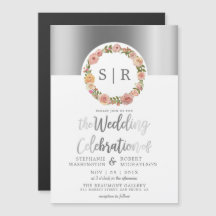 Floral Waterverf met Silver Script Weddenschap
