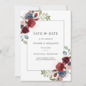 Floral Waterverf minimalistische bruiloft Save The Date (Voorkant)