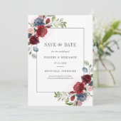 Floral Waterverf minimalistische bruiloft Save The Date (Staand voorkant)