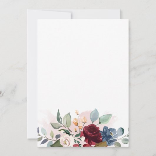 Floral Waterverf minimalistische bruiloft Save The Date (Achterkant)
