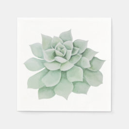 Floral Waterverf Mint Green Succulent Cactus Servet
