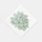 Floral Waterverf Mint Green Succulent Cactus Servet (Hoek)