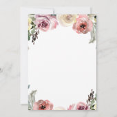 Floral Waterverf Mis Quince Quinceanera Kaart (Achterkant)