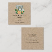 Floral Waterverf Mixer Baker Bakery Kraft Vierkante Visitekaartje (Voorkant / Achterkant)