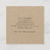 Floral Waterverf Mixer Baker Bakery Kraft Vierkante Visitekaartje (Achterkant)