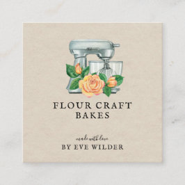 Floral Waterverf Mixer Baker Bakery Visitekaartje