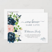 Floral waterverf modern aankondigingskaart (Voorkant / Achterkant)