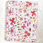 Floral Waterverf modern patroon Planner<br><div class="desc">Heldere en gelukkige waterverf wilde bloem en bladeren schilderij van een moedwillig overgeteelde tuin. Ideaal voor tuinders,  natuur liefhebbers en bloemisten. Originele kunst van Nic Squirrell.</div>