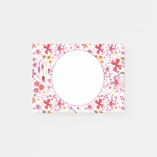 Floral Waterverf modern patroon Post-it® Notes (Voorkant)