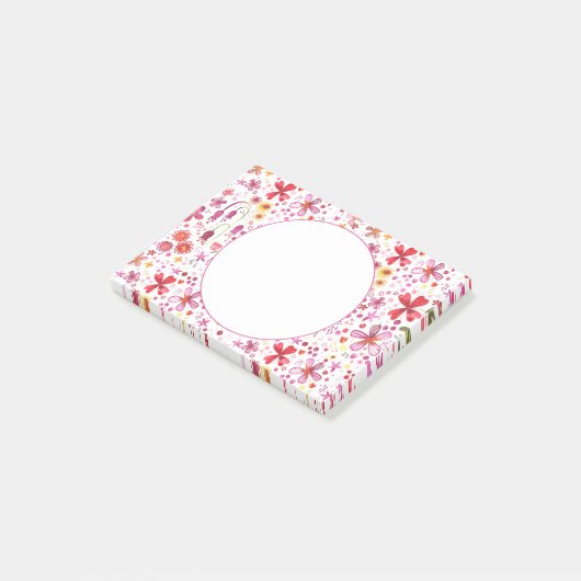 Floral Waterverf modern patroon Post-it® Notes (Schuin)