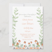 Floral Waterverf Modern Script Wedding Kaart (Voorkant)