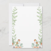 Floral Waterverf Modern Script Wedding Kaart (Achterkant)