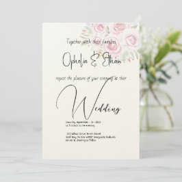 Floral waterverf Modern Typografie bruiloft Kaart