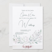 Floral waterverf Modern Typografie bruiloft Kaart (Voorkant)