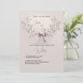 Floral waterverf Modern Typografie bruiloft Kaart (Staand voorkant)