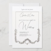 Floral waterverf Modern Typografie bruiloft Kaart (Voorkant)