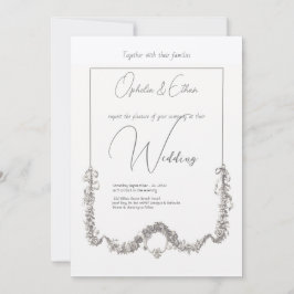 Floral waterverf Modern Typografie bruiloft Kaart