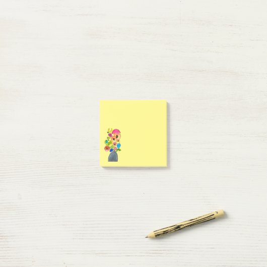 Floral waterverf moderne bloemenkunst post-it® notes (Op bureau)