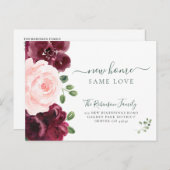 Floral waterverf moderne elegant aankondigingskaart (Voorkant / Achterkant)